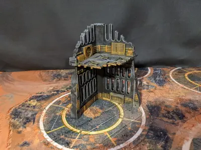 Sci-fi Factory Ruins Sample model Free 3D print model