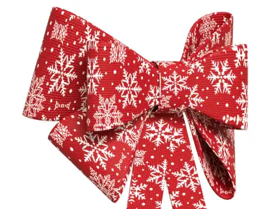 Christmas Bow Ribbon 07 Low-poly 3D model