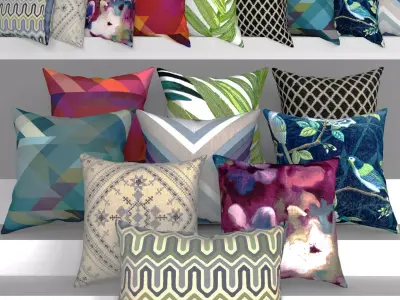 Pillow set decorative pillows - decorative pillows 3D model