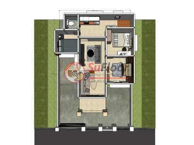 House 8x11m code 505- Sketchup 3D model 3D model 3D model