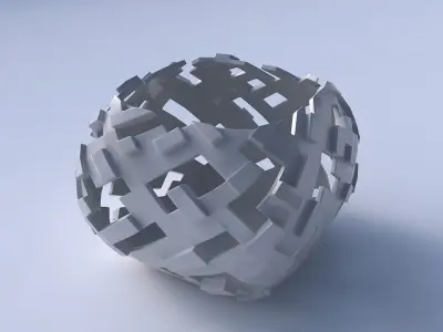 Bowl semi-quadratic with cuts and bulges 3D print model