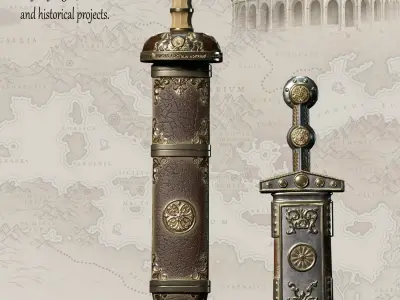 Roman weapon 3D model Low-poly 3D model