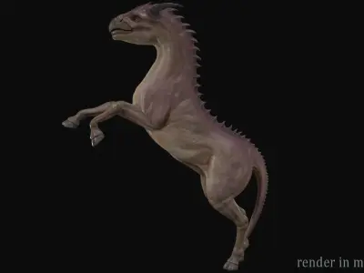 Horse creature Low-poly 3D model