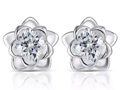 Women Diamond Earrings 3D print model 7