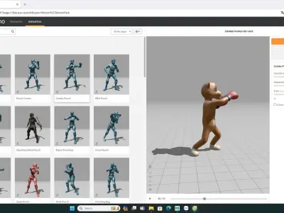 Boxing Cheetah Animal Animated Low-poly 3D model