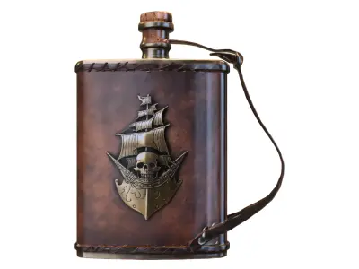 Pirate Ship Flask Low-poly 3D model