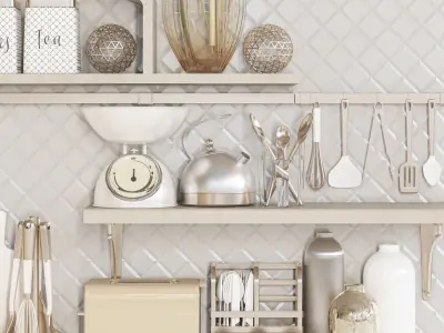 kitchen accessories Low-poly 3D model