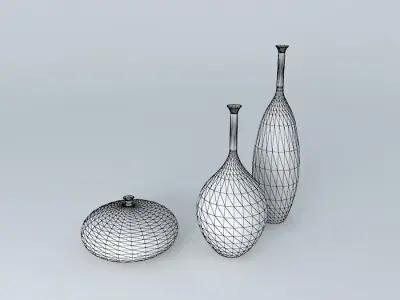 Vases Set Decoration Free 3D model