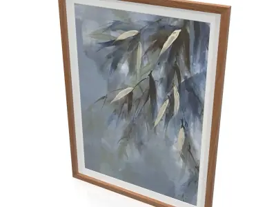 Original Bamboo Watercolor Wall Art PBR 3D model