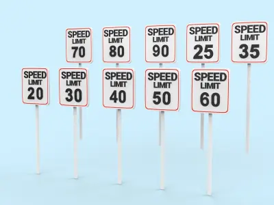 Speed Limit Sign  3D model