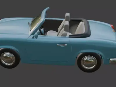cartoon 3d blue car model for 3D Printing  3D print model
