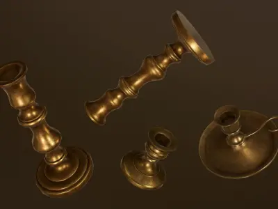 Candles Pack - PBR Game Ready Low-poly 3D model