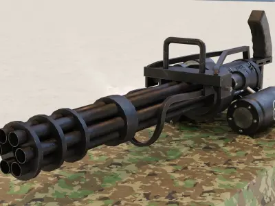 Minigun Dark one Low-poly 3D model