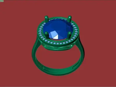 STL 3DM Women Ring Womens Ring Diamonds With Stone Model 3D print model buy