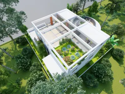 6-Bed room Luxurious duplex house  3D model