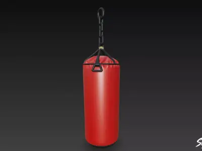 Red Heavy Bag Low-poly 3D model