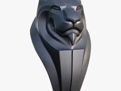 Stylized Lion Bust M1 3D model