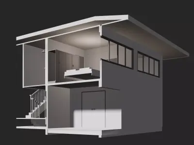 House in section cut 25-58 3D model