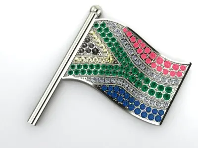 South Africa flag necklace    437 3D print model