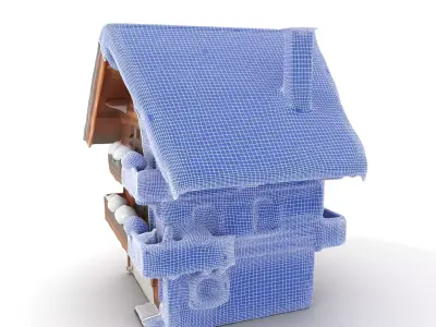 Rustic Alpine Chalet model pack Low-poly 3D model