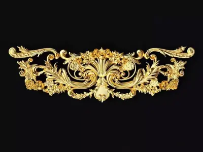 Central decor ornament for furniture 3D model 1055