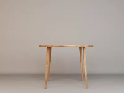 Round Wooden Dining Table Free  Free 3D model