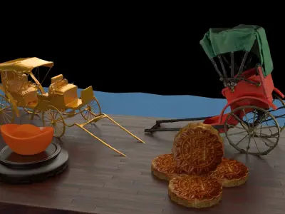 Chinese rickshaw   3D model