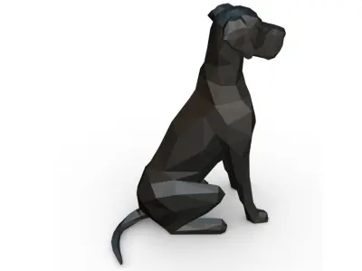 great dane low poly 3D print model