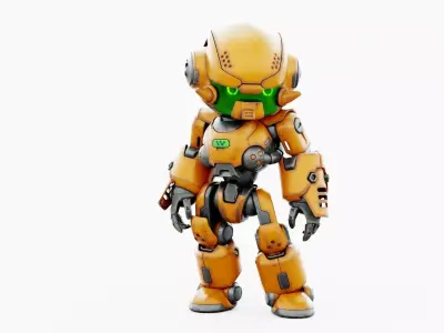 ROBO ZERO-M1  Rigged for Unreal Engine - Unity - MIXAMO 3D model