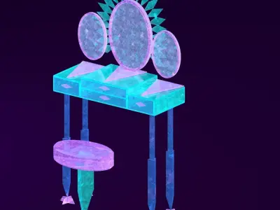 Ice-Themed Cartoon Furniture Collection 3D model