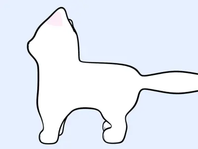 A Cat With A Toon Cell Shade Style 3D model