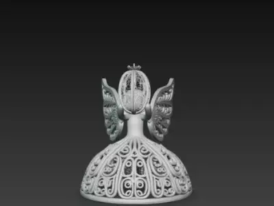 3D Flying Angel Holding Gift Christmas Model 3D print model