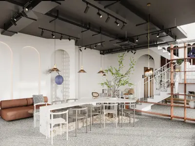 COFFEE SHOP INTERIOR DESIGN 3DSMAX CORONA RENDER 3D model