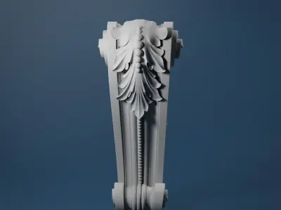 Console ornate door handle 3D model