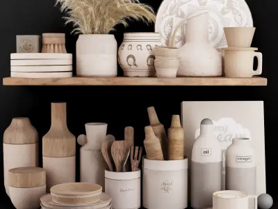 kitchenaccessori05 set of ceramics 3D model