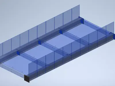 Glass bridge walkway skylight railing steel bridge  3D print model