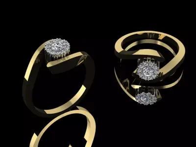 Jewelry Ring Gold 3D print model