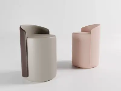 Upholstered Stool 3D model