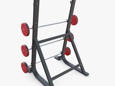 Barbell rack 3D model