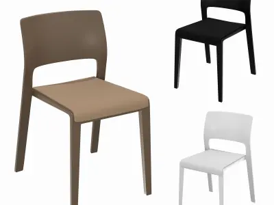 Juno Chair - Colors Black - White - Taupe Low-poly 3D model