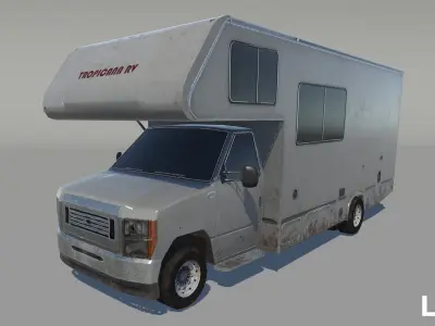 Campervan RV Low-poly 3D model