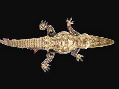 Low Poly Alligator 3D Animal - Ready for Games -22 Animations Low-poly 3D model