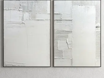 Plaster Two Photo Frame E-10 Low-poly 3D model