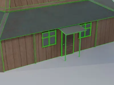 wooden lighthouse with a metal upper floor 3D model