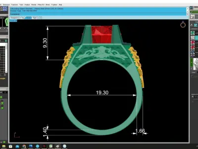 Luxury Oval Gemstone Men Ring Jewelry Model 4456 3D print model