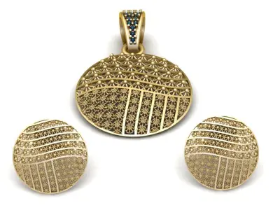LUXURY GOLD LOCKET SET 3D PRINTABLE MODEL 3D print model