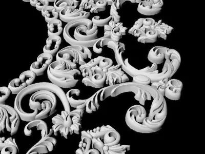 Central decor ornament for furniture 3D model 718