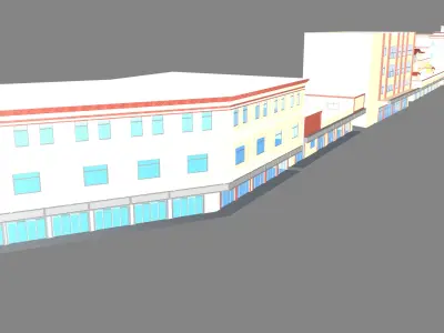 Township building housing 3D model