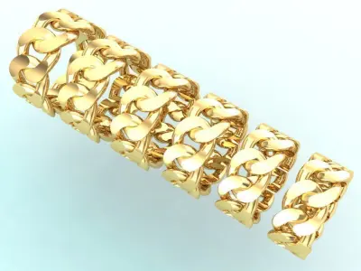 Chain ring - Miami Cuban ring - Link ring - Size 6 - 11 3D Model Collection