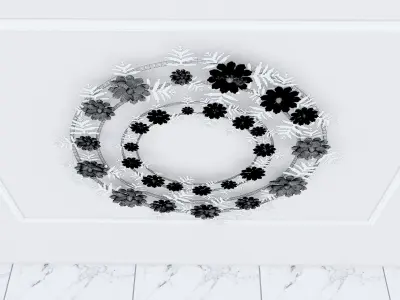 Decorative Metal plants with gold stainless  m8 3D model